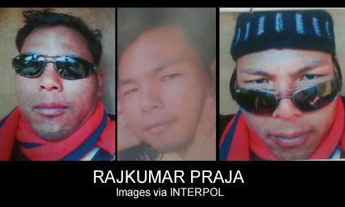 An INTERPOL Red Notice has been issued for Nepalese rhino horn trafficker Rajkumar Praja. Images via INTERPOL
