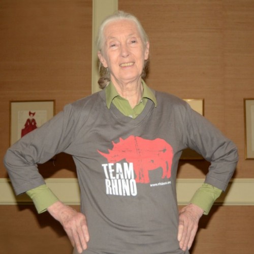 Dr. Jane Goodall is on Team Rhino. Are you? Photo courtesy of International Rhino Foundation.